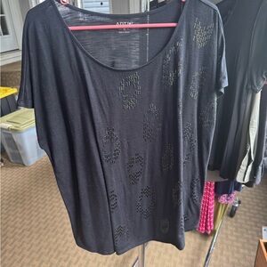 Apt. 9 Black Relaxed Short Sleeve T-Shirt